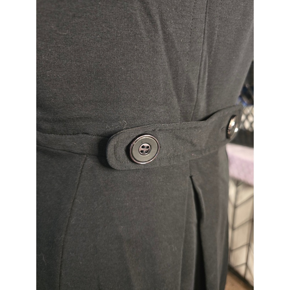 City Chic Womens Black Sleeveless Fit and Flare Pleated Pocket Dress Size S 16 - Picture 6 of 8